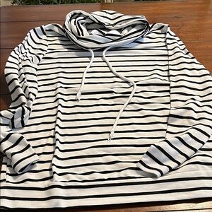 Striped Hoodie with Drawstrings
